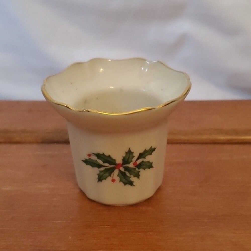 LENOX HOLIDAY VOTIVE Hand decorated 24K gold VTG 90s Box included